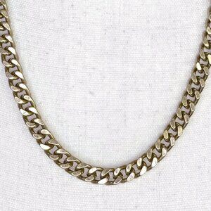 brass gold long thick chain necklace